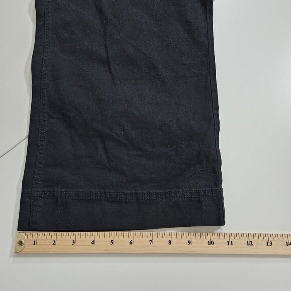 Old Navy Pants Womens 18 Black Twill Cotton Stretch High Waist Wide Leg Coastal - Picture 8 of 16